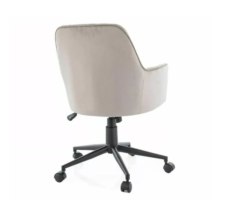 Крісло поворотне офісне Q-886 VELVET світло-сіре2